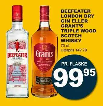 Beefeater london dry gin eller grant's triple wood scotch whisky