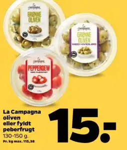 Netto La Campagna Oliven eller Fyldt Peberfrugt tilbud