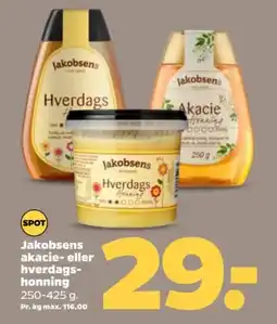 Netto JAKOBSENS Akacie- eller Hverdags-honning tilbud