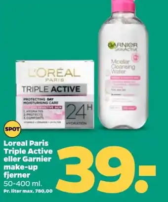 Netto L'ORÉAL Paris Triple Active eller GARNIER Make-up Fjerner tilbud