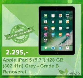 LabTech Data Apple iPad 5 (9,7") 128 GB (802,11n) Grey - Grade B Renoveret tilbud