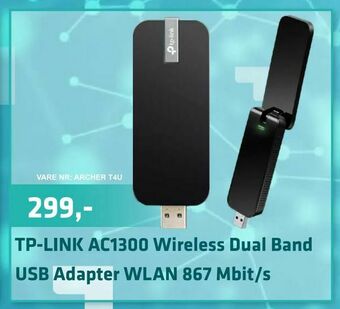 LabTech Data TP-LINK AC1300 Wireless Dual Band USB Adapter WLAN 867 Mbit/s tilbud