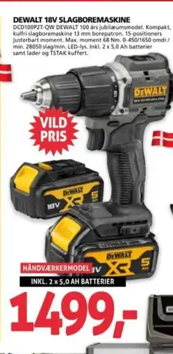 XL-BYG DEWALT 18V Slagboremaskine tilbud