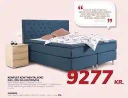 Daells Bolighus KOMPLET KONTINENTALSENG INKL. BEN OG HOVEDGAVL ELLER SENGEBORD tilbud