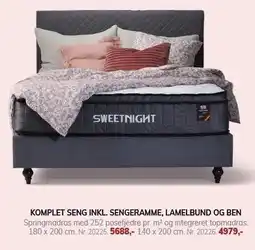 Daells Bolighus KOMPLET SENG INKL. SENGERAMME, LAMELBUND OG BEN tilbud
