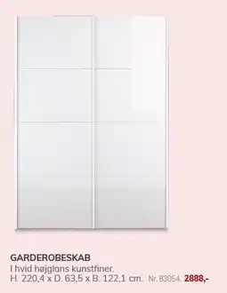 Daells Bolighus GARDEROBESKAB tilbud