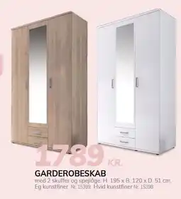 Daells Bolighus GARDEROBESKAB tilbud