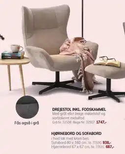 Daells Bolighus DREJESTOL INKL. FODSKAMMEL tilbud