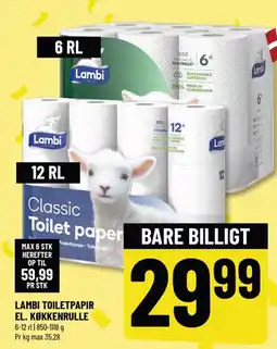 Løvbjerg Lambi toiletpapir el. køkkenrulle tilbud