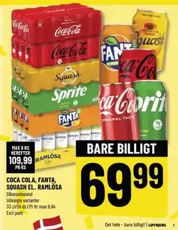 Løvbjerg Coca cola, fanta, squash el. ramlösa tilbud