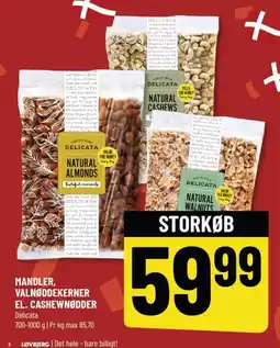 Løvbjerg Mandler, valnøddekerner el. cashewnødder tilbud