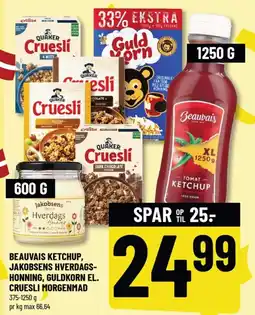 Løvbjerg Beauvais ketchup, jakobsens hverdags- honning, guldkorn el. cruesli morgenmad tilbud