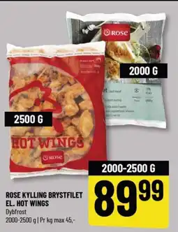 Løvbjerg Rose kylling brystfilet el. hot wings tilbud