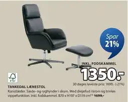 JYSK TANKEDAL LÆNESTOL tilbud