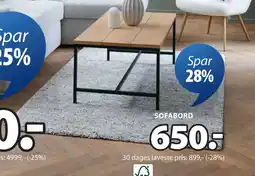 JYSK TEBSTRUP SOFABORD tilbud