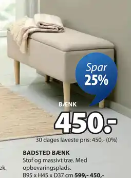 JYSK BADSTED BÆNK tilbud