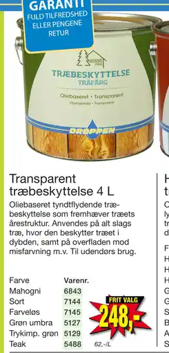 Harald Nyborg Transparent træbeskyttelse 4 L tilbud