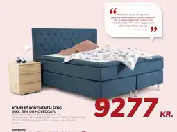 Daells Bolighus KOMPLET KONTINENTALSENG INKL. BEN OG HOVEDGAVL tilbud
