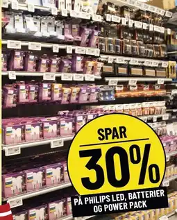 Løvbjerg SPAR 30% PÅ PHILIPS LED, BATTERIER OG POWER PACK tilbud