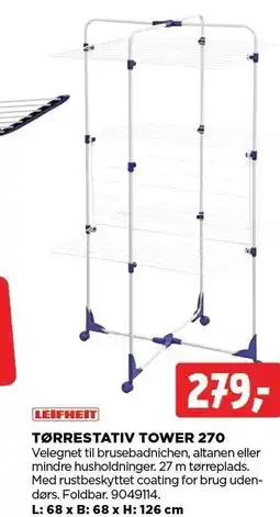jem & fix LEIFHEIT TØRRESTATIV TOWER 270 tilbud