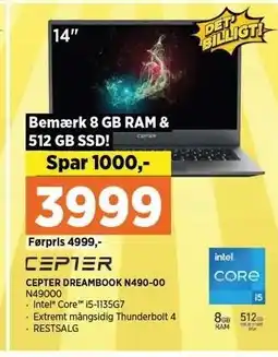 Power CEPTER DREAMBOOK N490-00 tilbud