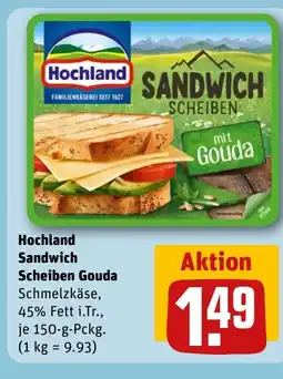 REWE DE Hochland Sandwich Scheiben Gouda tilbud