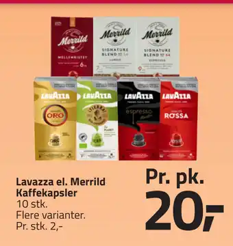 Fleggaard Lavazza el. Merrild Kaffekapsler tilbud