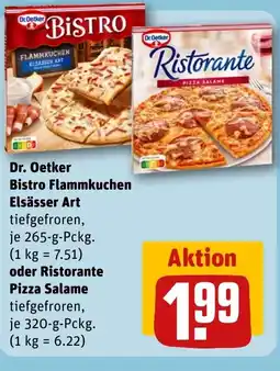 REWE DE Dr Oetker Bistro Flammkuchen Elsässer Art tilbud