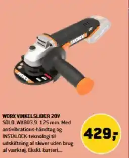 XL-BYG Worx Vinkelsliber 20v tilbud