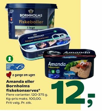 Coop 365 Amanda eller Bornholms fiskekonserves tilbud