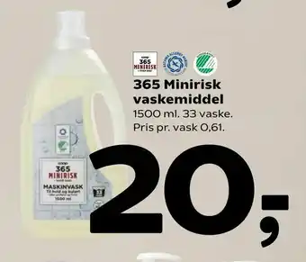 Coop 365 365 Minirisk vaskemiddel tilbud