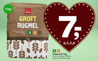 Coop 365 Coop mel 1 kg tilbud