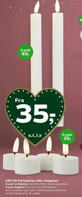 Coop 365 LED 3D fyrfadslys eller stagelys tilbud