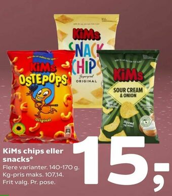 Coop 365 KiMs chips eller snacks tilbud