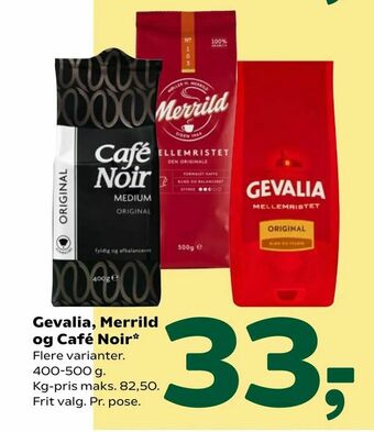 Coop 365 Gevalia, Merrild og Café Noir tilbud