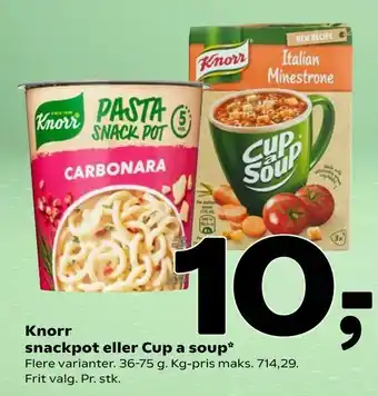 Coop 365 Knorr snackpot eller Cup a soup tilbud