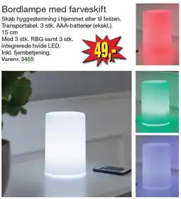 Harald Nyborg Bordlampe med farveskift tilbud