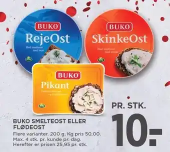 MENY BUKO SMELTEOST ELLER FLØDEOST tilbud
