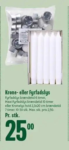Min Købmand Krone- eller Fyrfadslys tilbud
