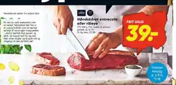 Bilka Håndskåret entrecote eller ribeye tilbud