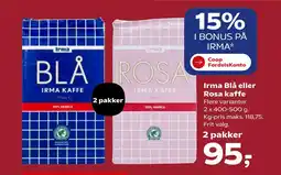 Kvickly Irma Blå eller Rosa kaffe tilbud