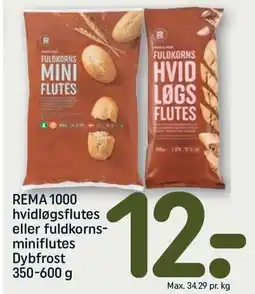 REMA 1000 REMA 1000 hvidløgsflutes eller fuldkornsminiflutes Dybfrost 350-600 g tilbud