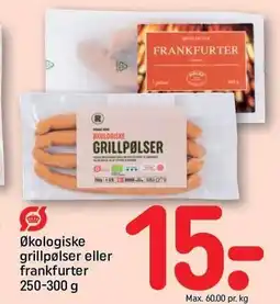 REMA 1000 Økologiske grillpølser eller frankfurter tilbud