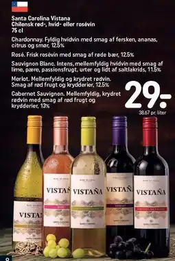 REMA 1000 Santa Carolina Vistana Chilensk rød-, hvid- eller rosévin tilbud
