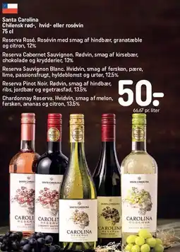 REMA 1000 Santa Carolina Chilensk rød-, hvid- eller rosévin tilbud