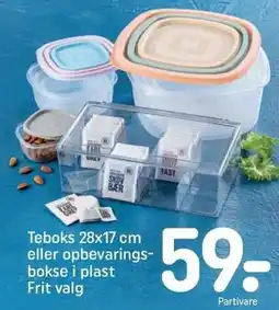 Teboks eller opbevaringsbokse i plast