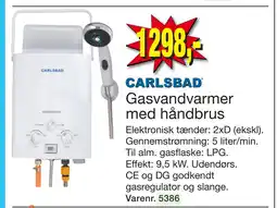 Harald Nyborg Gasvandvarmer med håndbrus tilbud