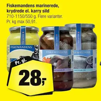 Calle Fiskemandens marinerede, krydrede el. karry sild tilbud