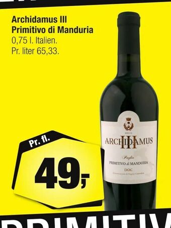 Calle Archidamus III Primitivo di Manduria tilbud
