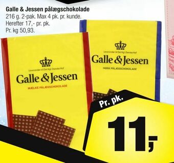 Calle Galle & Jessen pålægschokolade tilbud